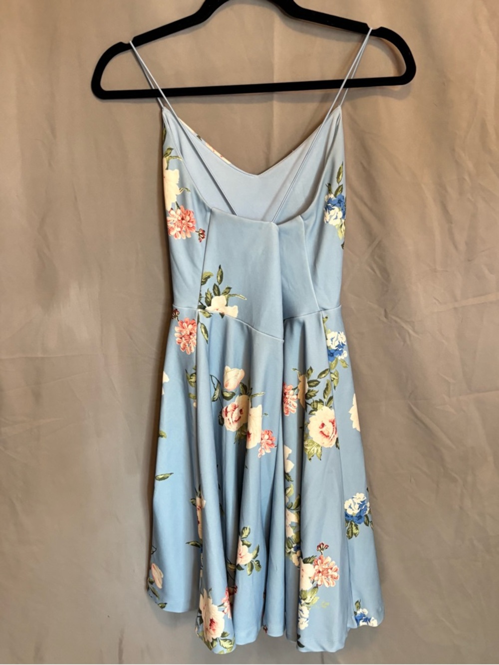 Streetwear Society Powder Blue Floral Spaghetti Strap Mini Dress - Picture 6 of 7